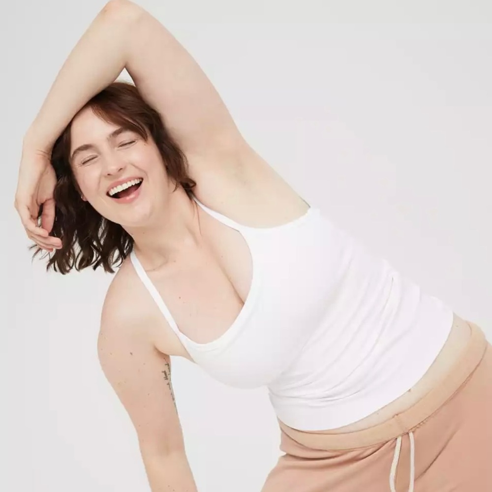 NWT Aerie White Tank Top- OFFLINE Real Me Tank Top